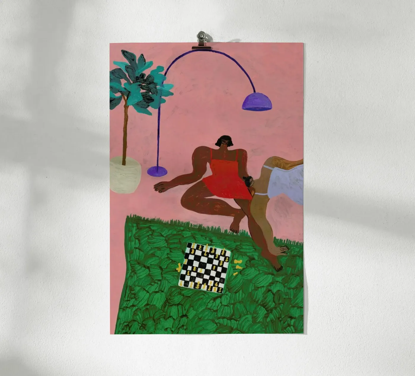Playing Chess poster van Nudes and Croissants