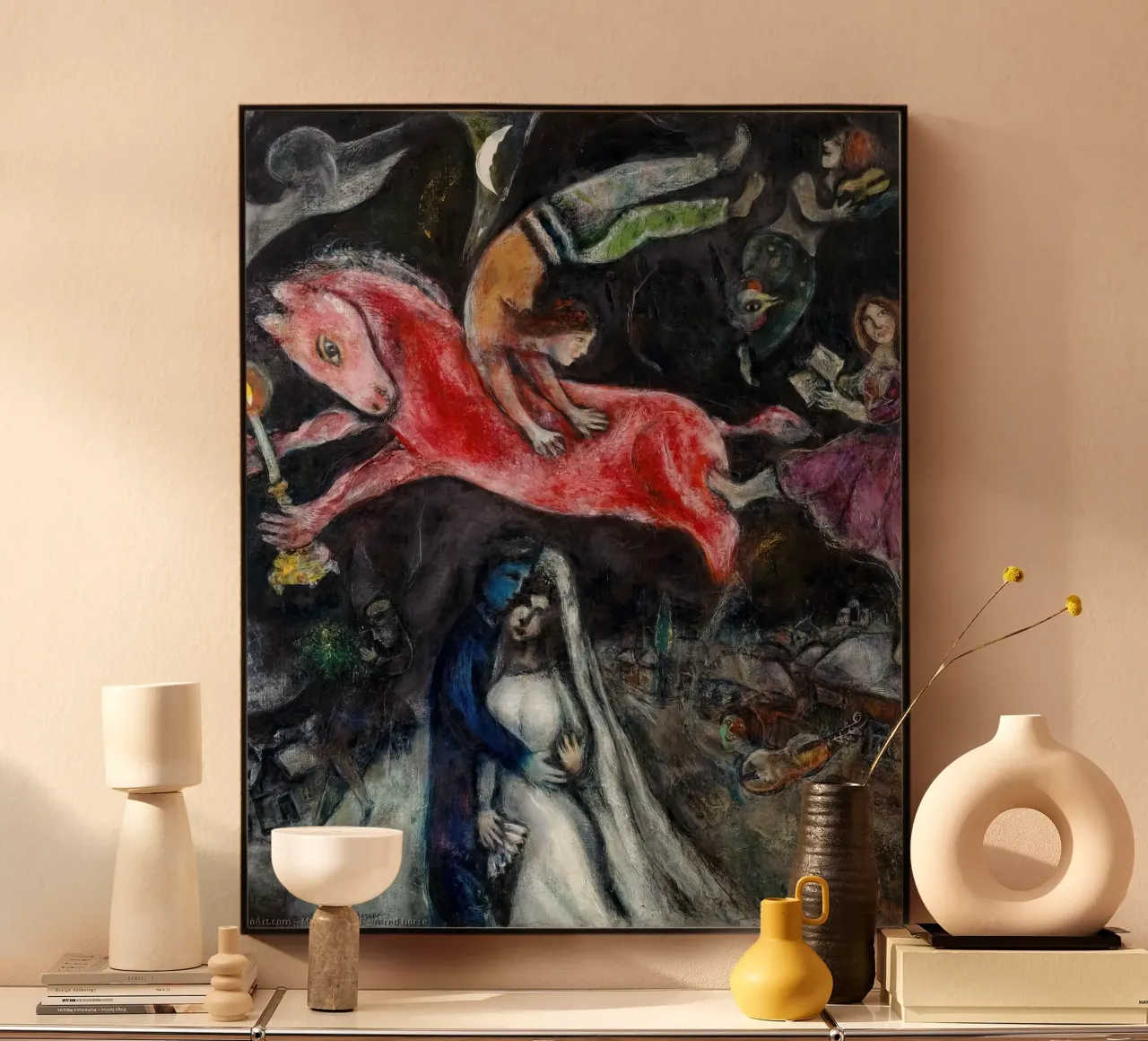 Marc Chagall Un cavallo rosso plexiglass da MC Exhebition