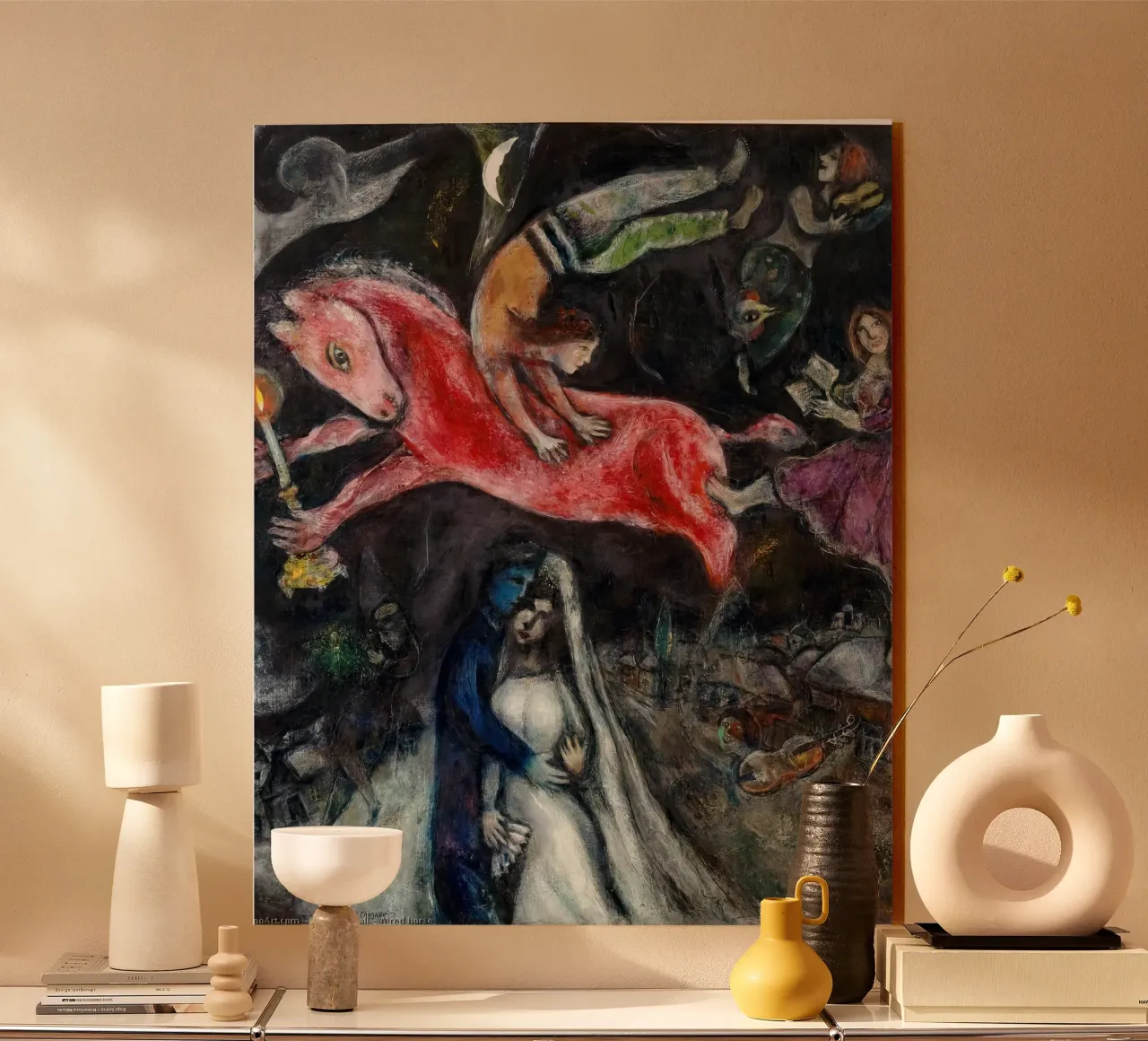 Marc Chagall Un cavallo rosso plexiglass da MC Exhebition