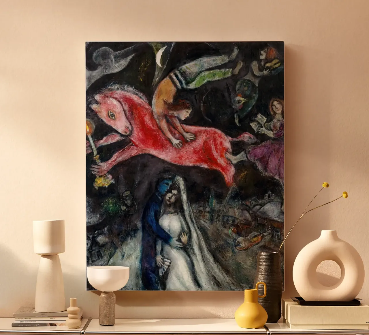 Marc Chagall Un cavallo rosso tela da MC Exhebition