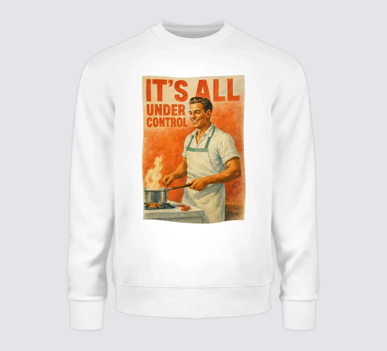 hombre cocinando todo bajo control divertido sudadera de pakazi