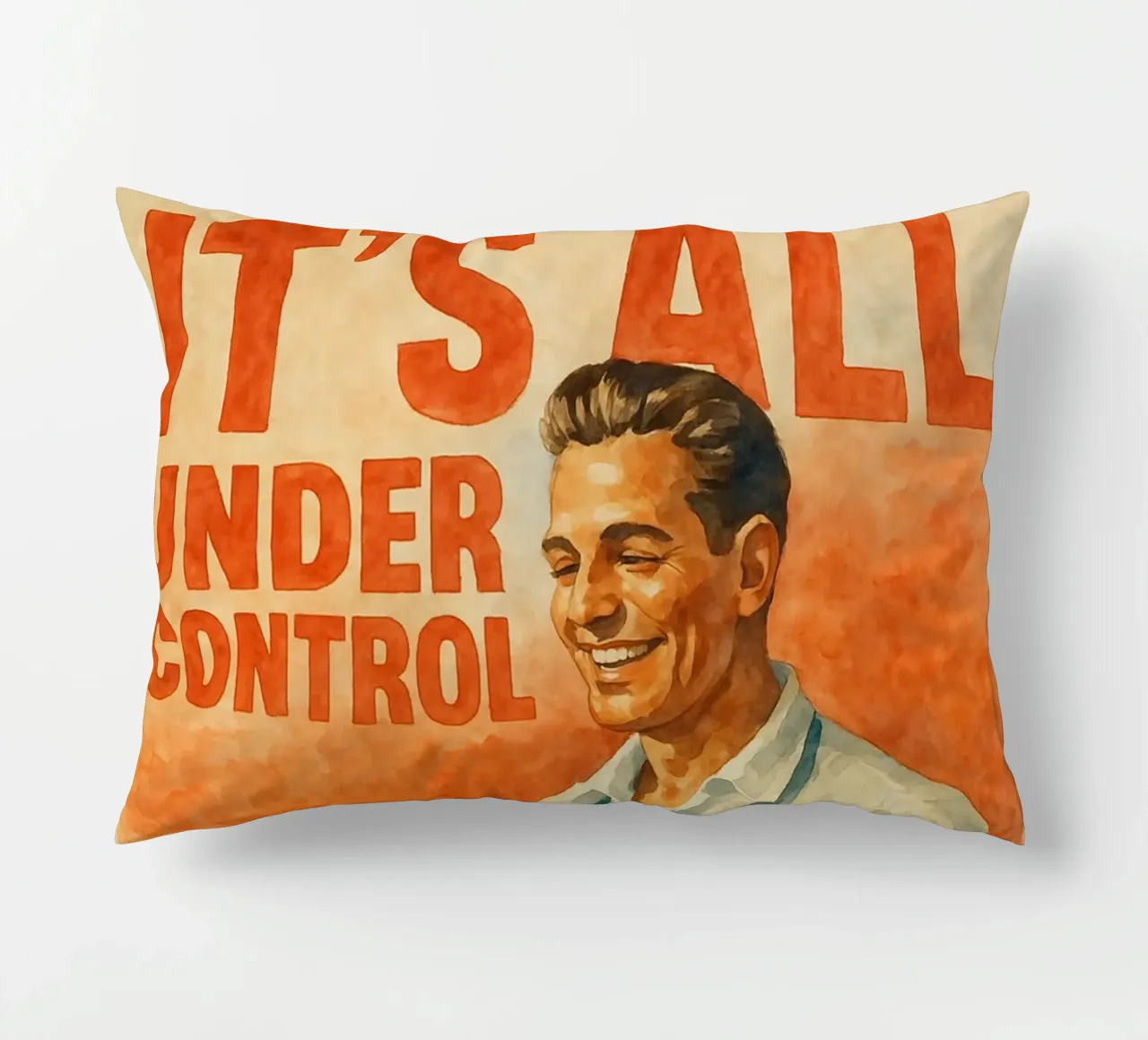 man cooking its all under control funny decorative cushion by pakazi