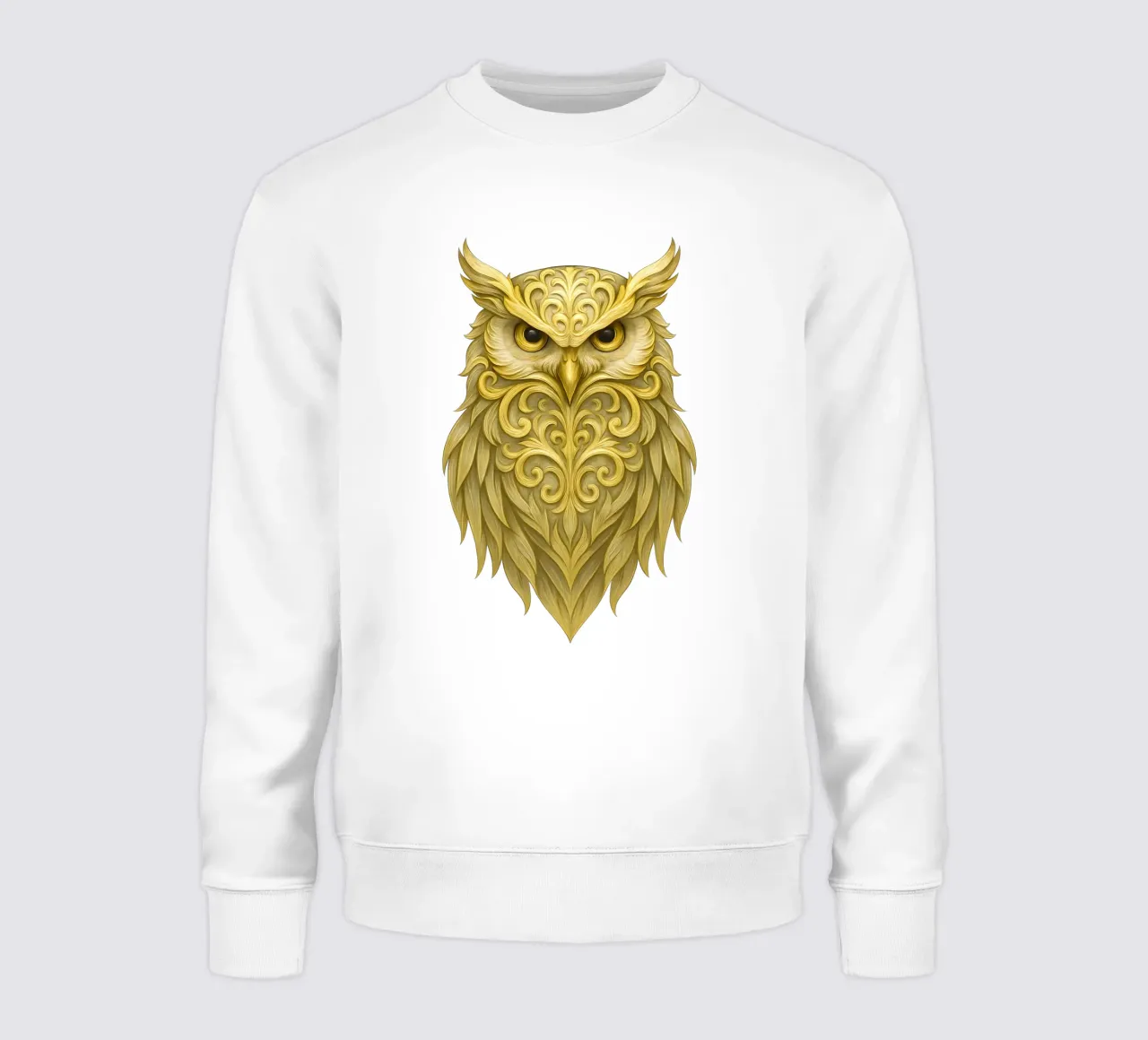Gufo reale d'oro con motivi di piume ornate felpa da LM2KONE