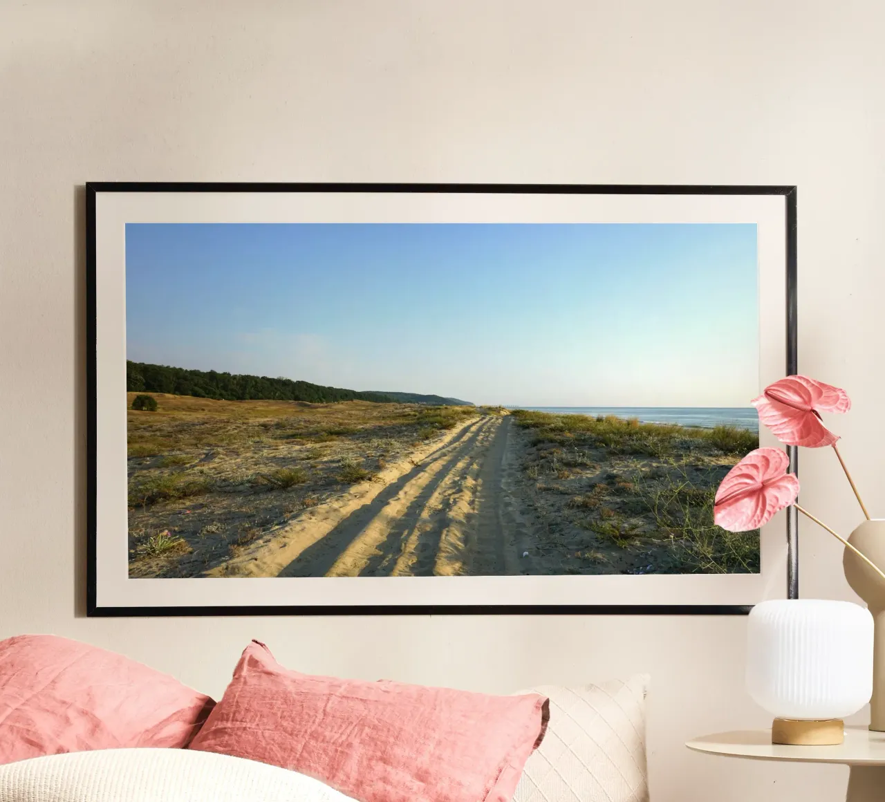 sentiero sabbioso duna poster con telaio in legno da life of sands