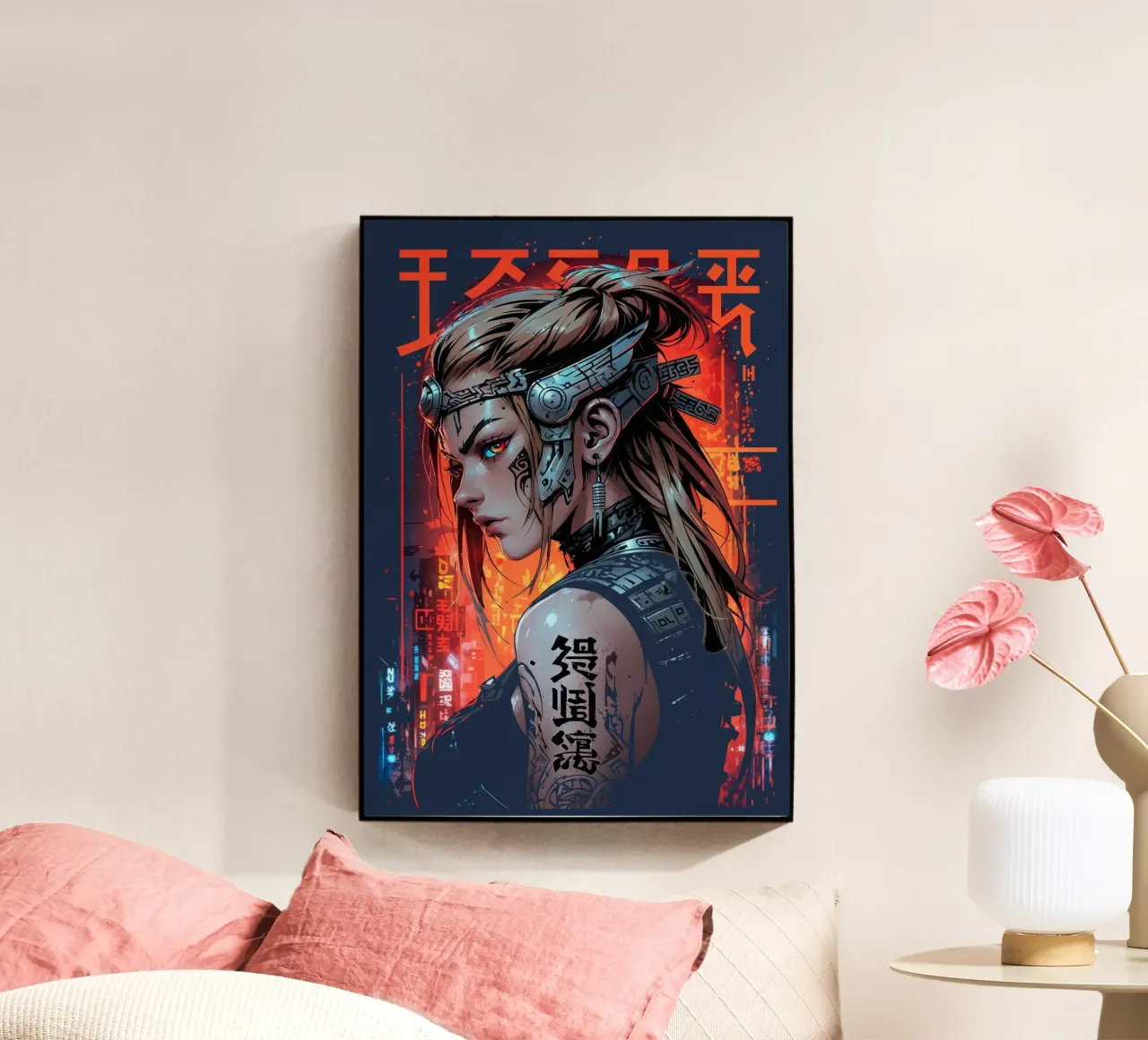 Mujer ciberpunk futurista metacrilato de LM2KONE