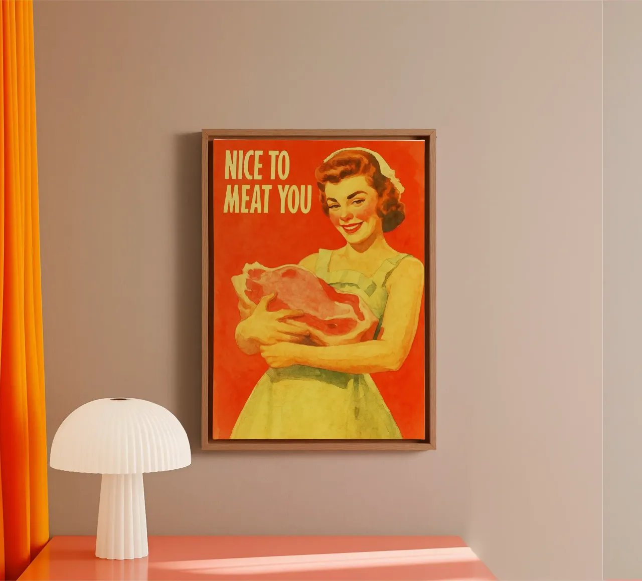 bello di carne voi donna pittura retrò classico tela con Cornice a cassetta da pakazi