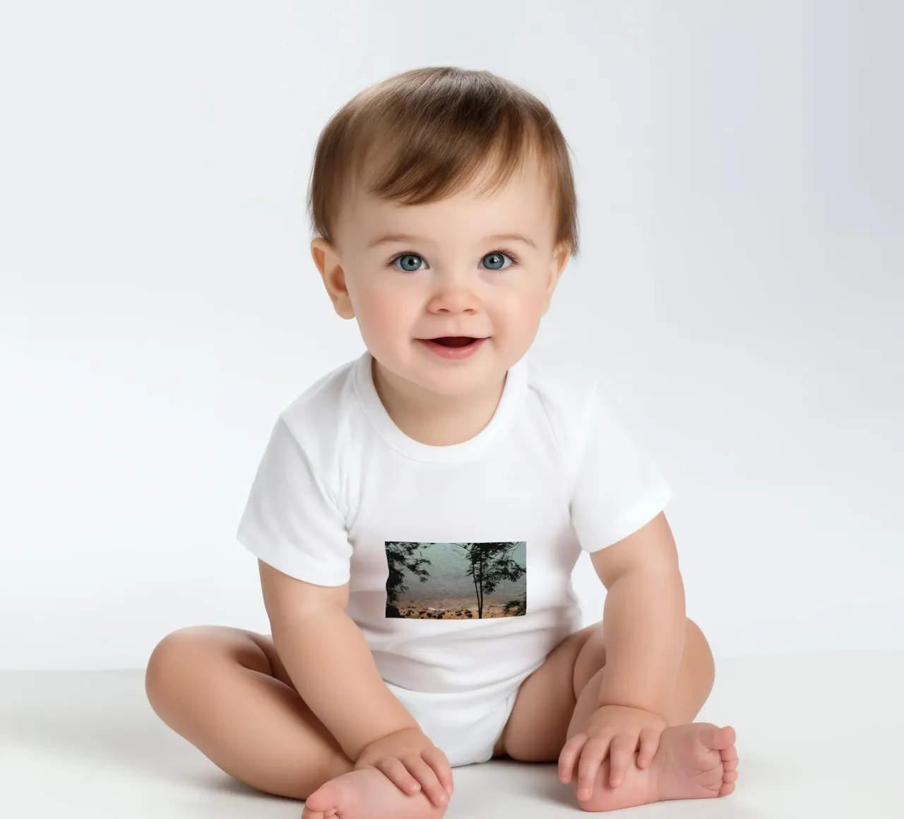 mit Meerwasser gemahlene Kieselsteine Kurzarm Babybody von life of sands