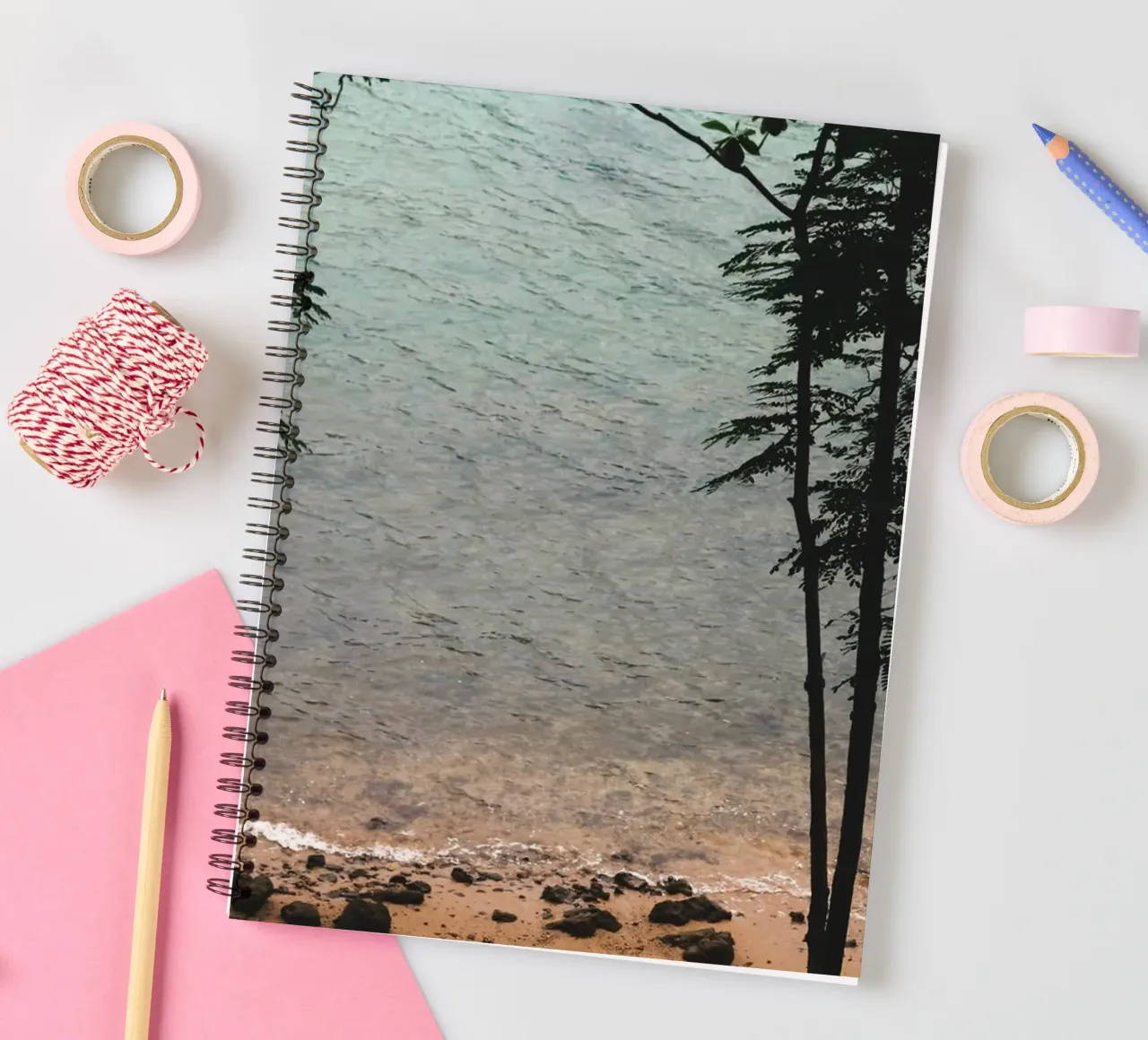 pebbles ground with seawater spiral notebook by life of sands
