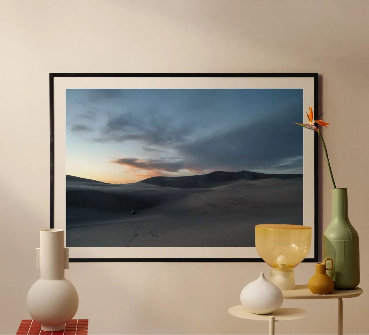 paesaggio il crepuscolo poster con telaio in alluminio da life of sands