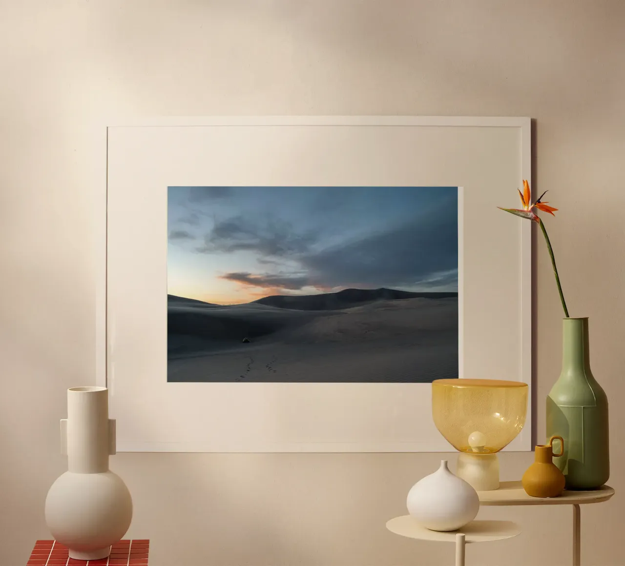 paesaggio il crepuscolo poster con telaio in alluminio da life of sands