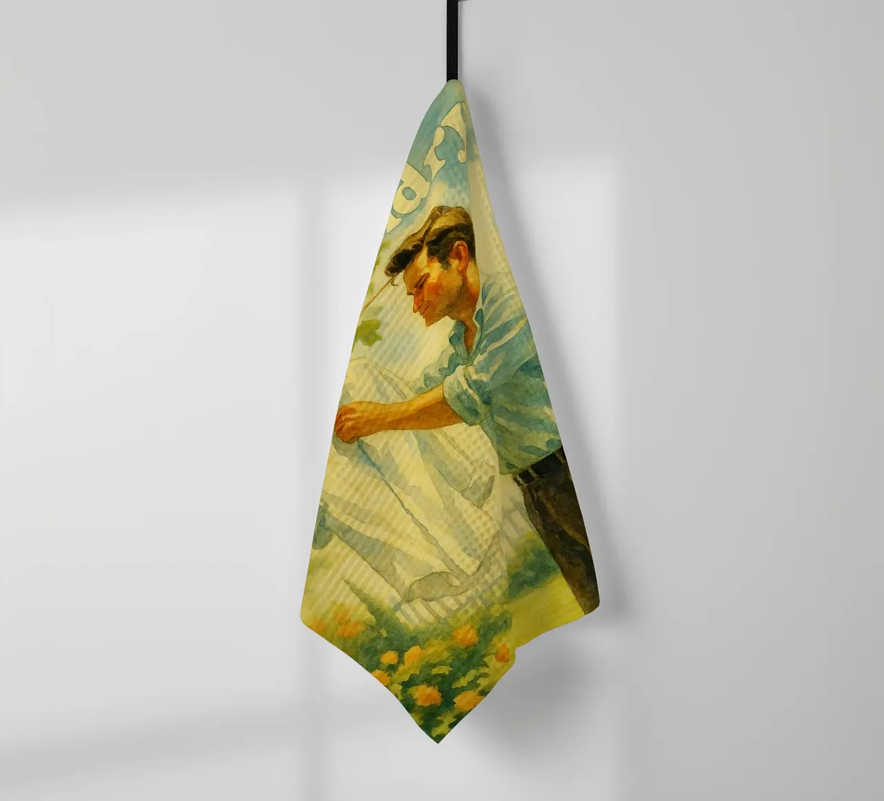 les vrais hommes font la lessive peinture classique retro torchon de pakazi