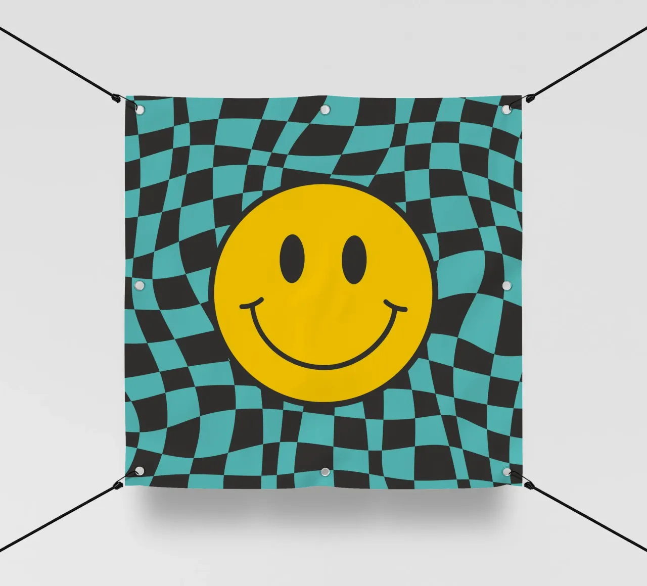 Smiley and wavy checker pvc cover by Little Dean