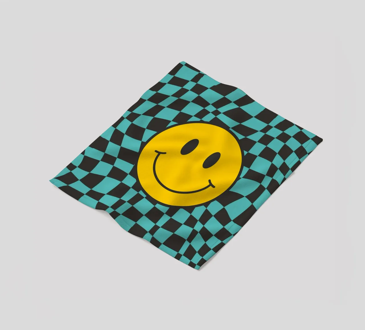 Smiley et damier ondulé plaid polaire de Little Dean