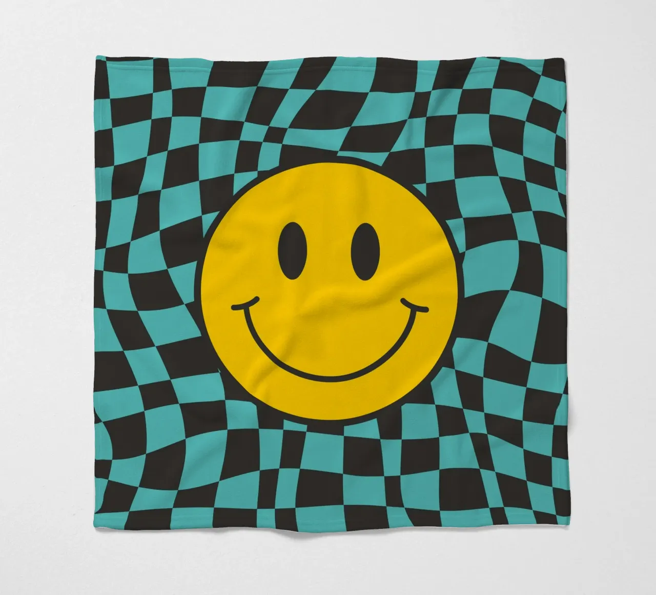 Smiley et damier ondulé plaid polaire de Little Dean