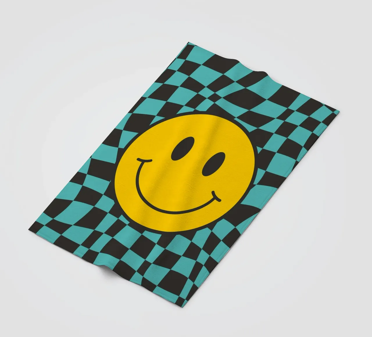 Smiley et damier ondulé plaid polaire de Little Dean