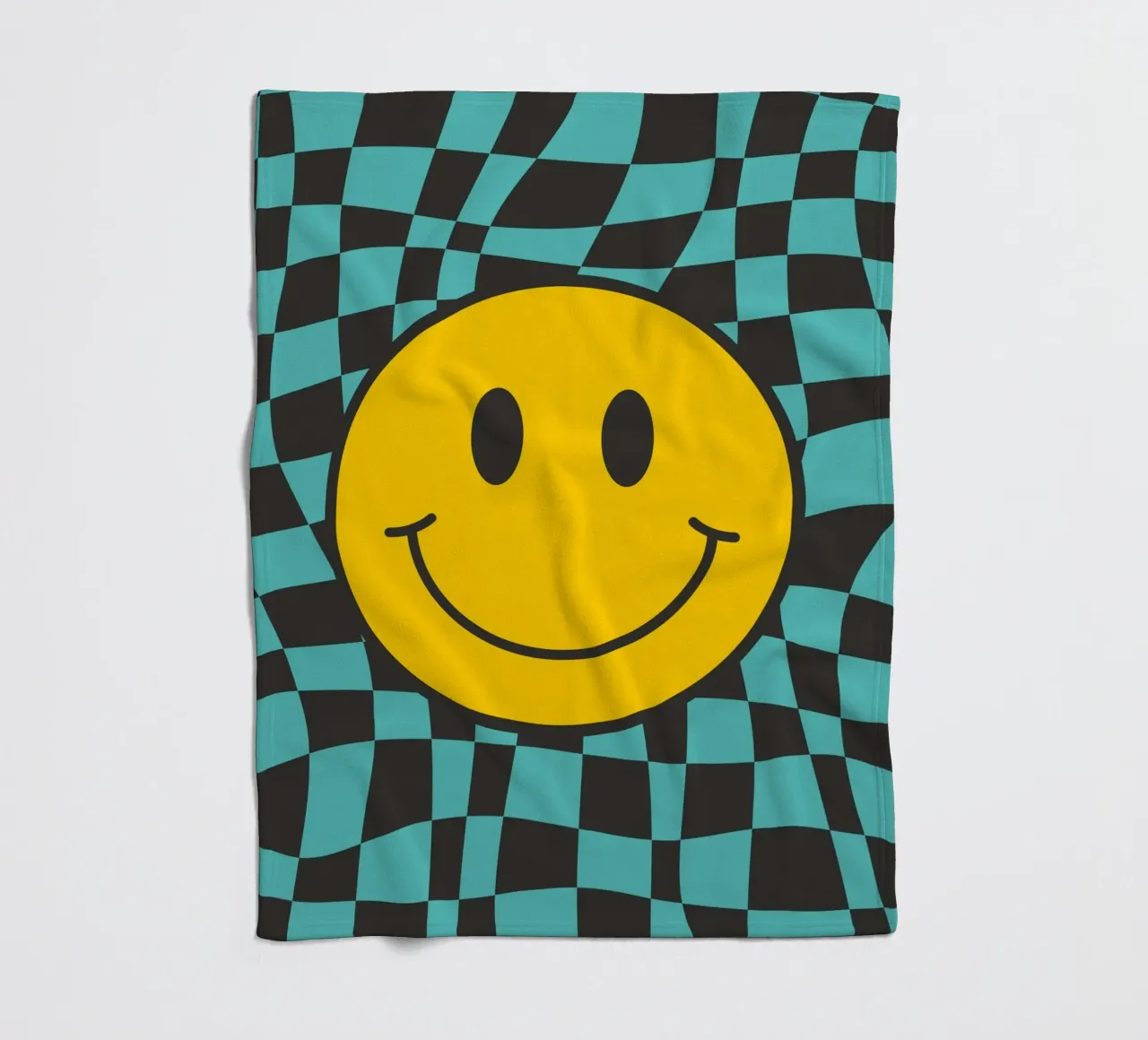 Smiley et damier ondulé plaid polaire de Little Dean