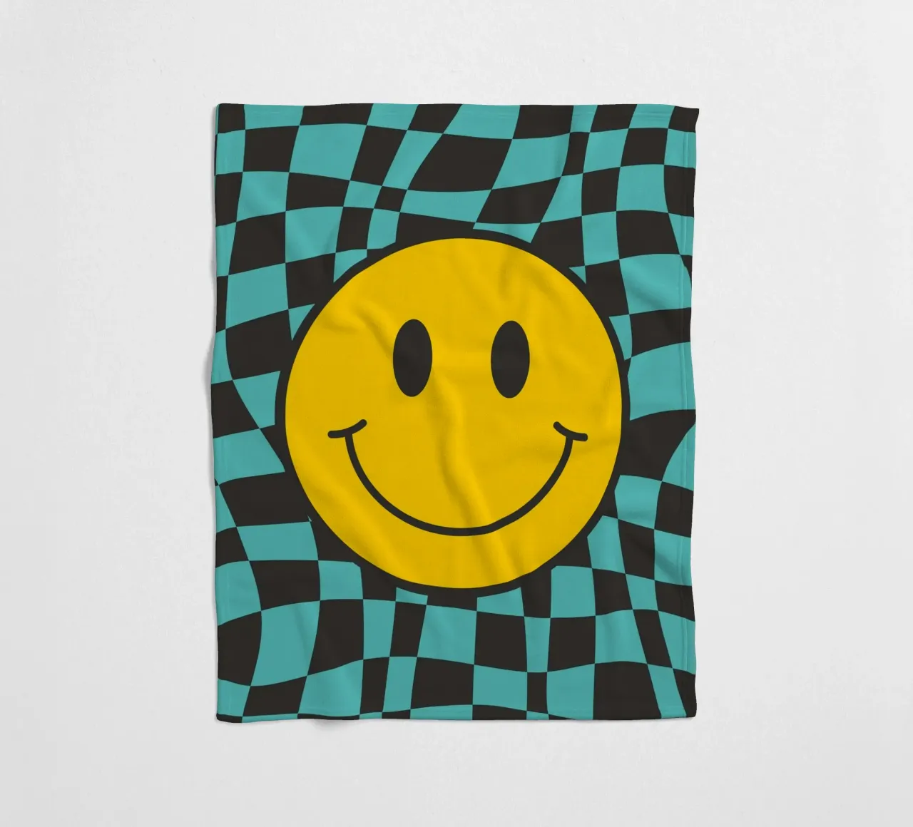 Smiley et damier ondulé plaid polaire de Little Dean