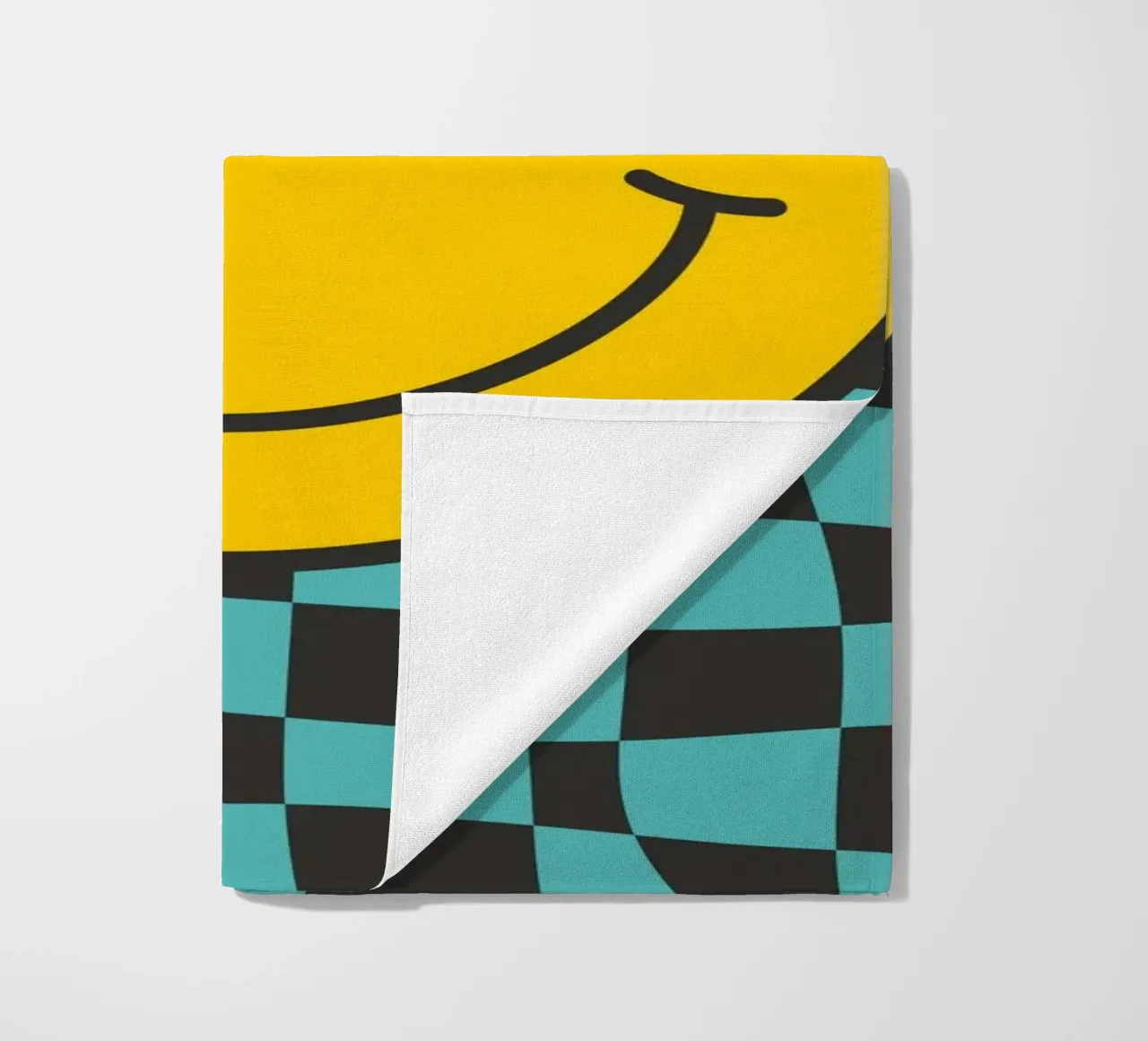 Smiley et damier ondulé serviette de plage de Little Dean