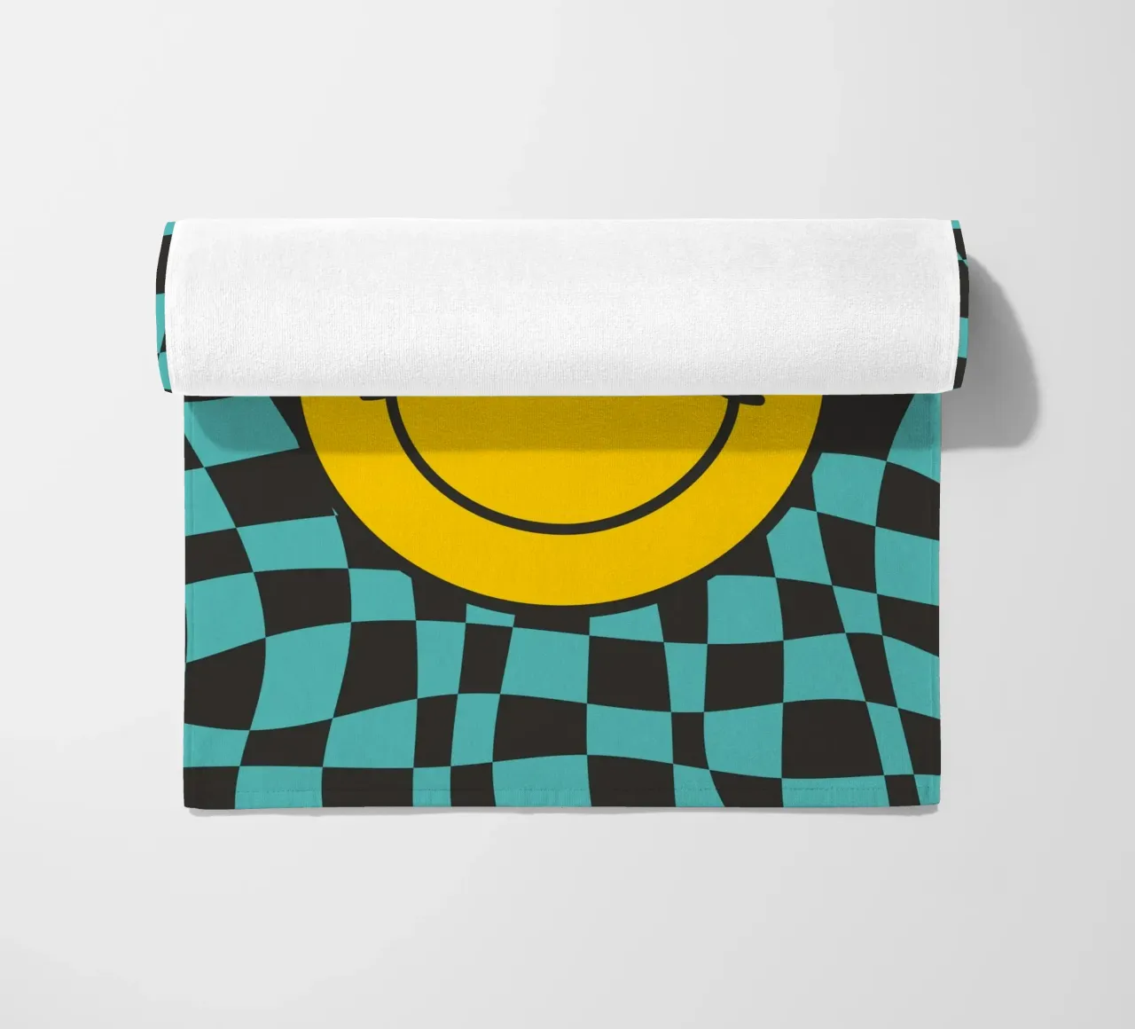 Smiley et damier ondulé serviette de plage de Little Dean