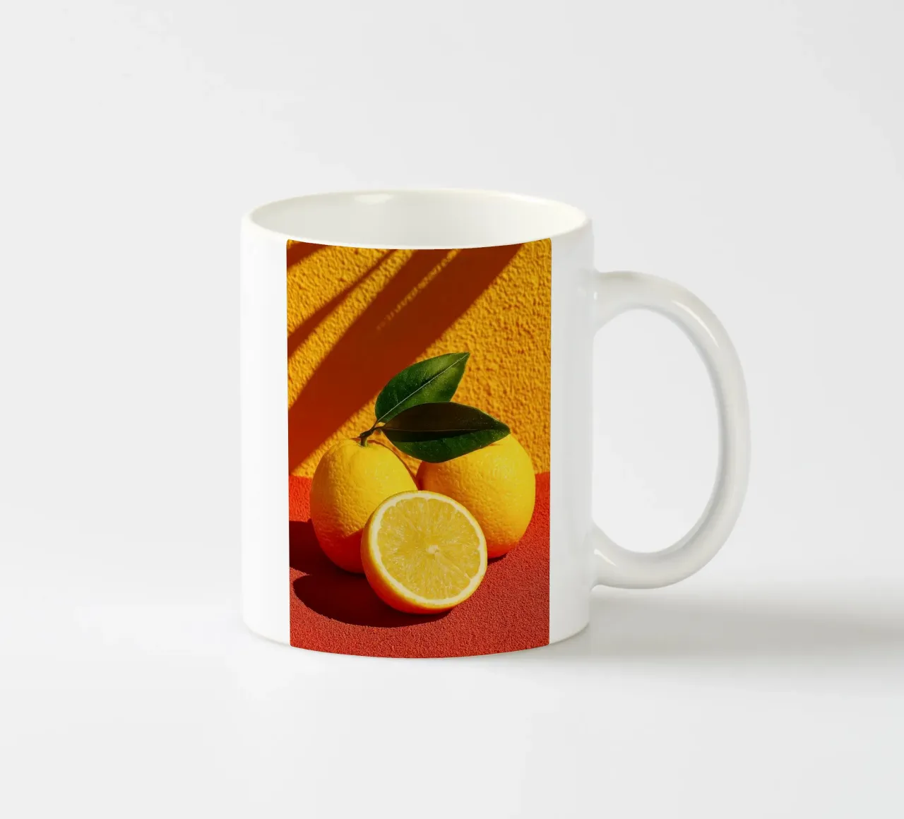 Orangen Zitrone Zitrusfrüchte Keramik Tasse von Bernadette Miller