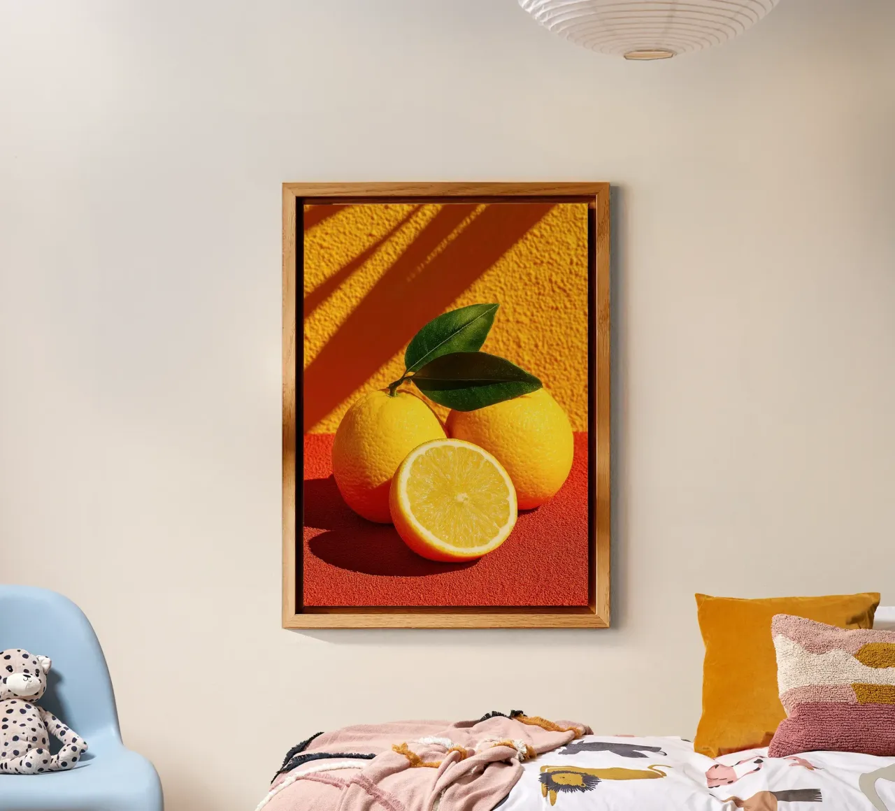 Orangen Zitrone Zitrusfrüchte Alu-Dibond von Bernadette Miller