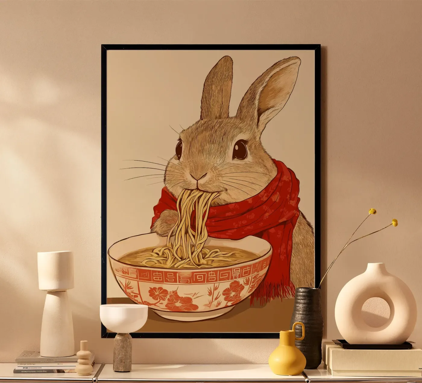 ciotola coniglio sciarpa poster da Bernadette Miller