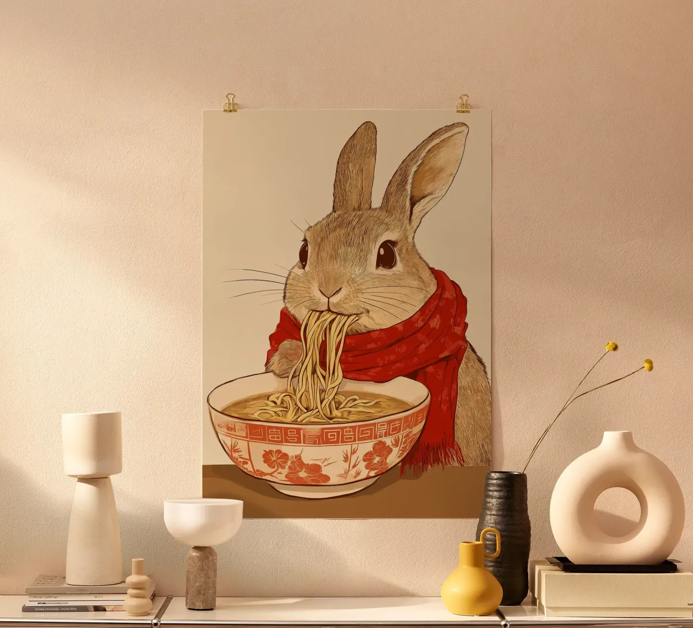 ciotola coniglio sciarpa poster da Bernadette Miller