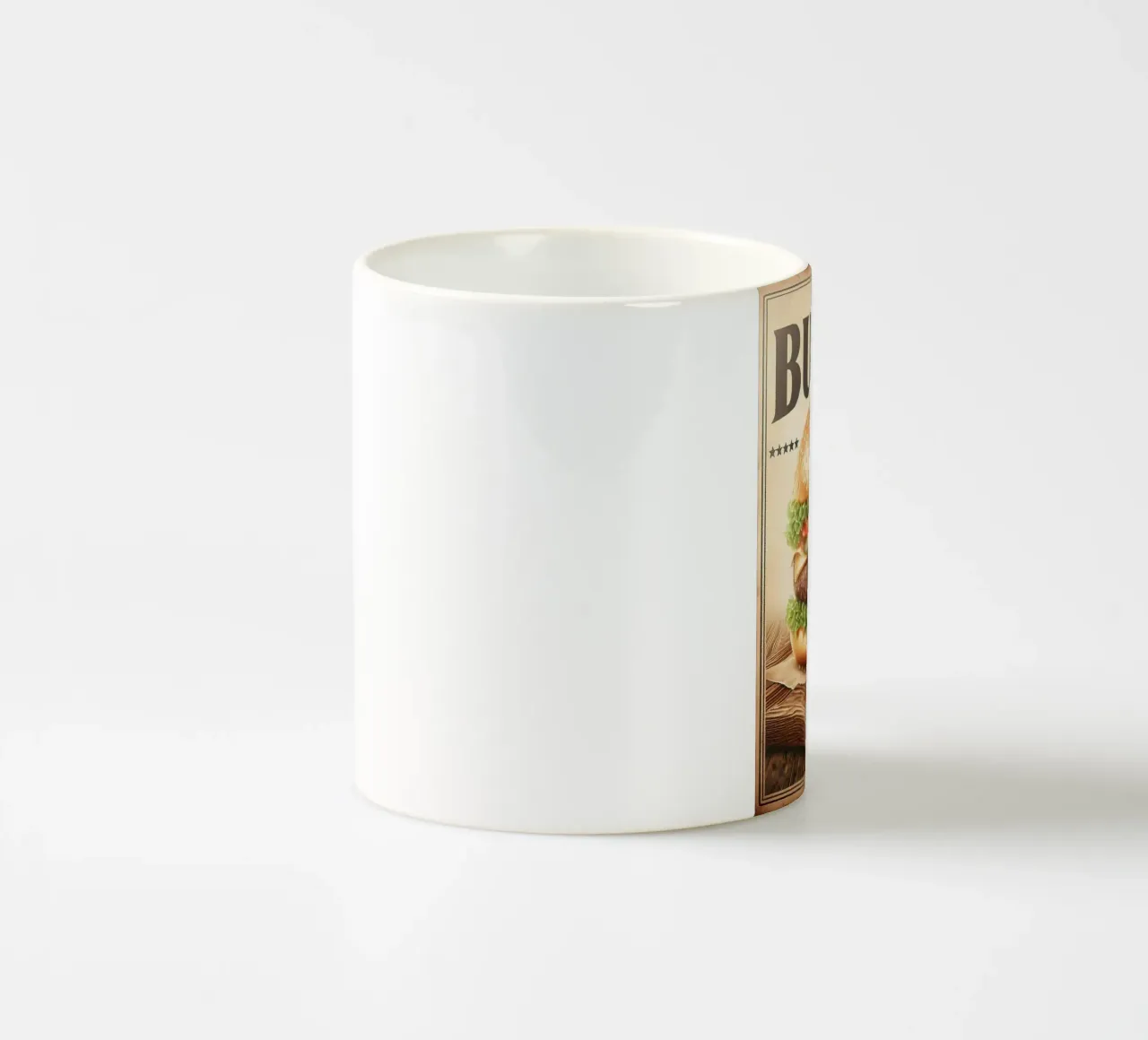 hamburger lattuga pomodoro tazza in ceramica da Bernadette Miller
