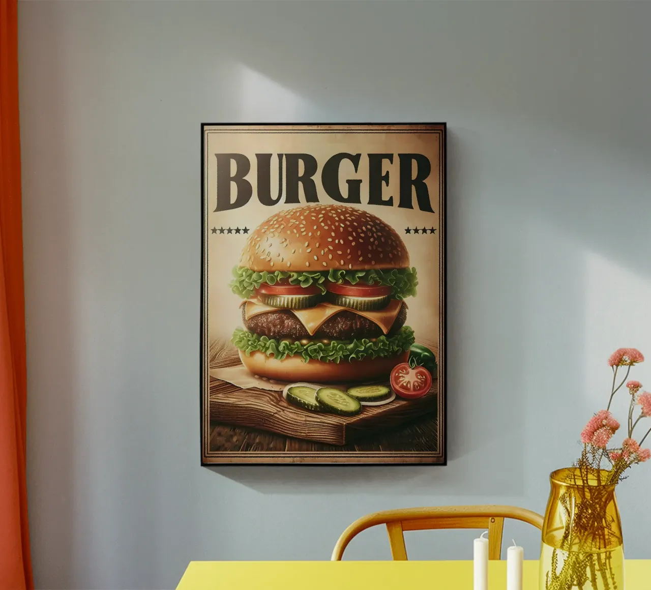 hamburger lattuga pomodoro plexiglass da Bernadette Miller