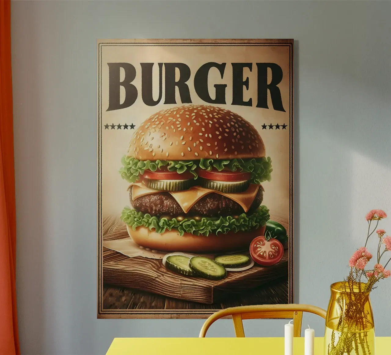 hamburger lattuga pomodoro plexiglass da Bernadette Miller