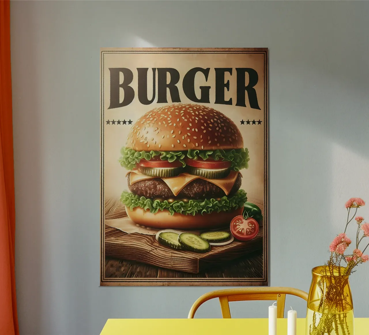 hamburger lattuga pomodoro alluminio dibond da Bernadette Miller