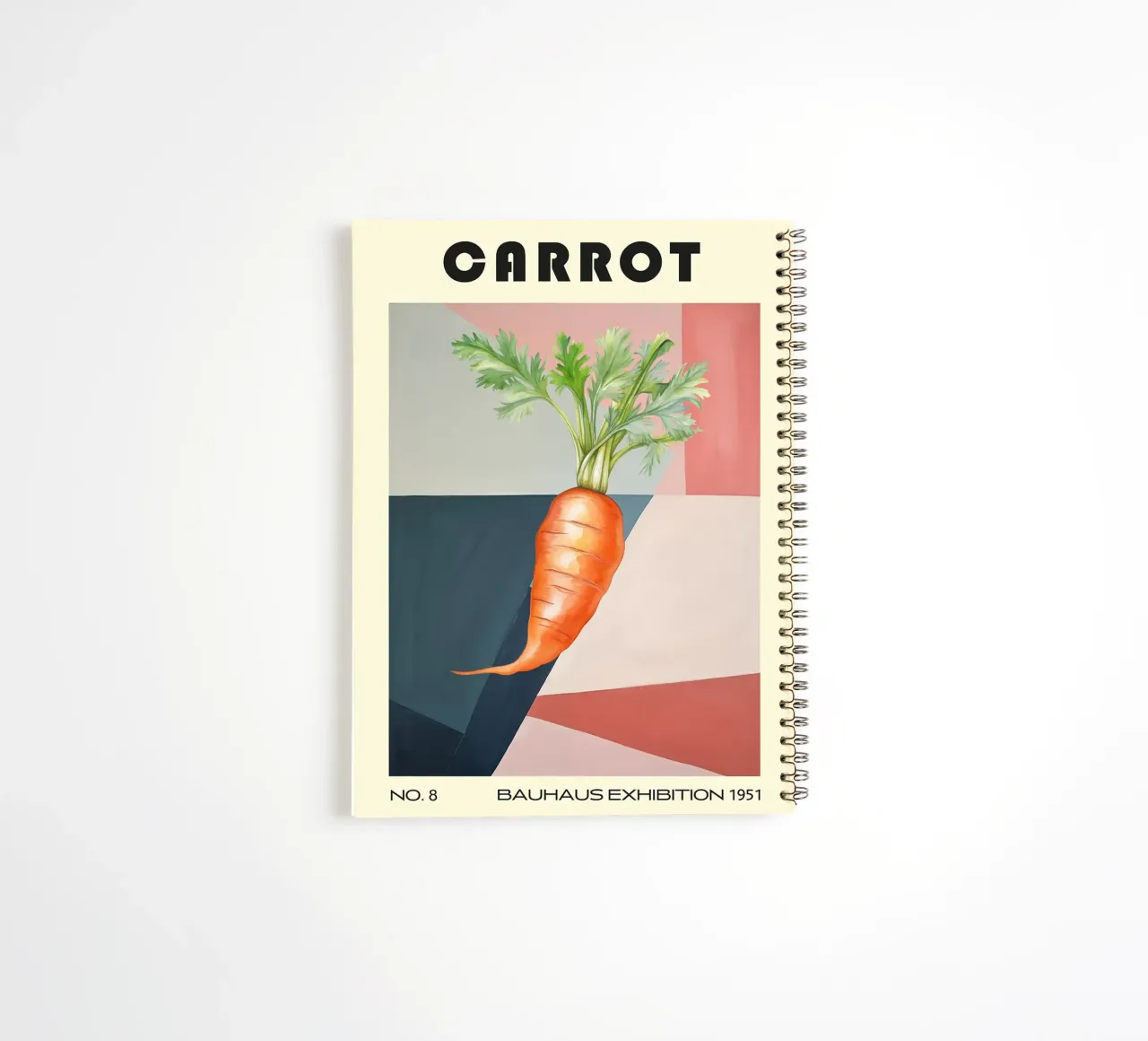 carrot vegetable typography spiral notebook by Bernadette Miller
