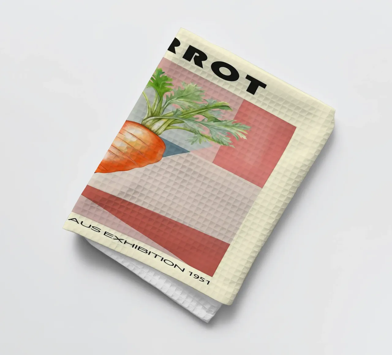 carrot vegetable typography tea towel by Bernadette Miller