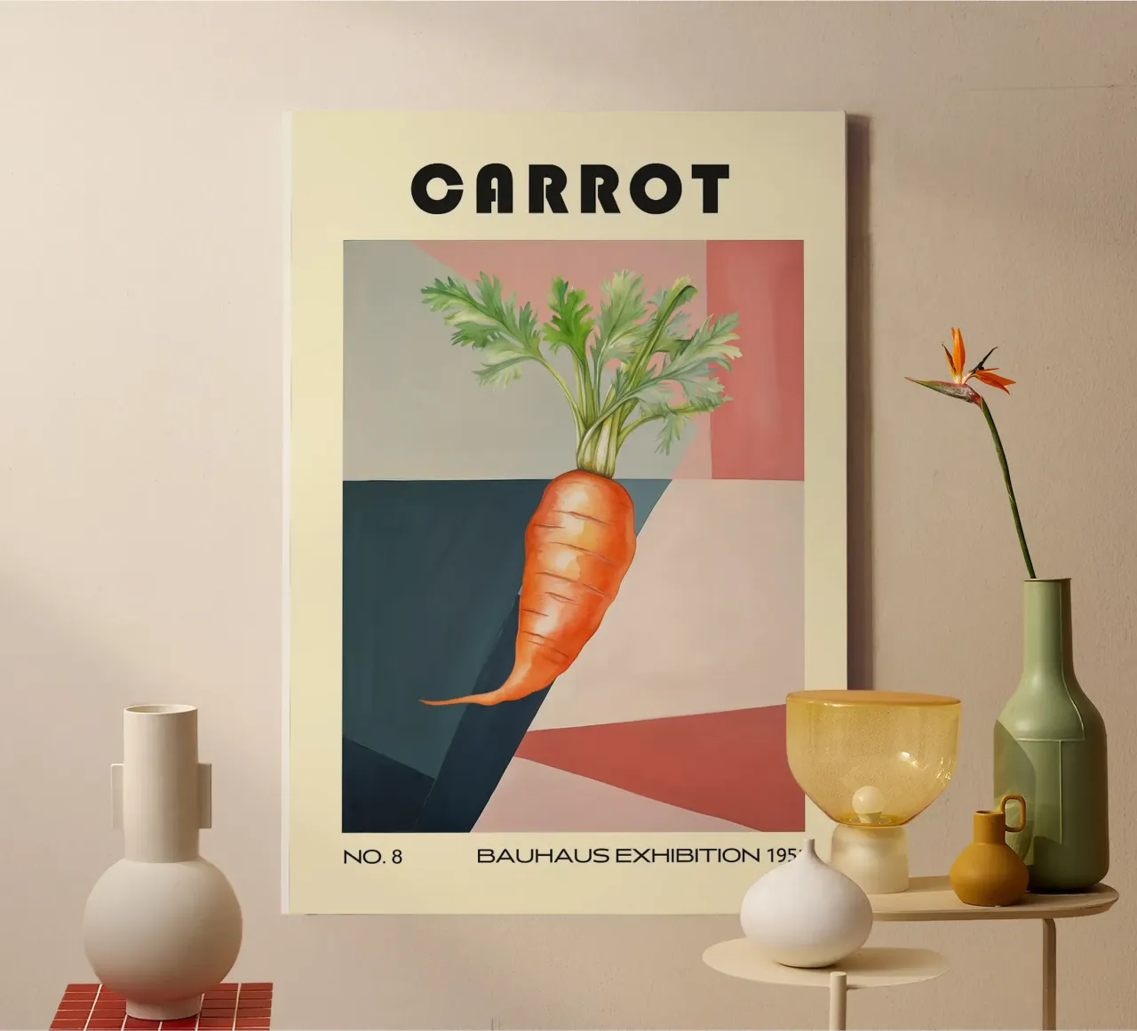 carrot vegetable typography canvas by Bernadette Miller