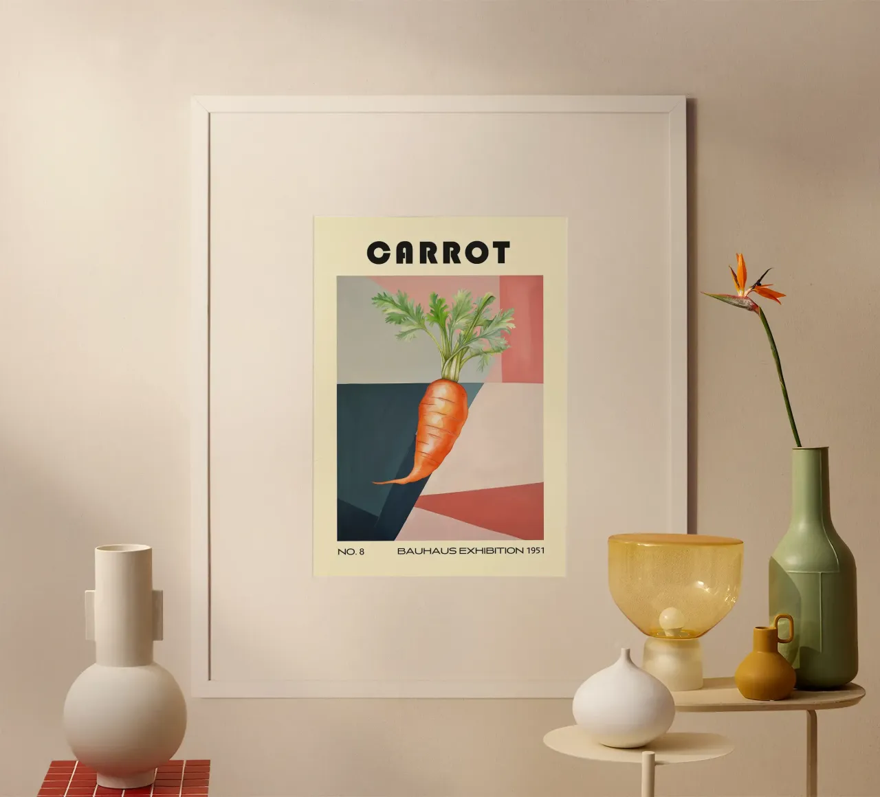 wortel groente typografie poster van Bernadette Miller