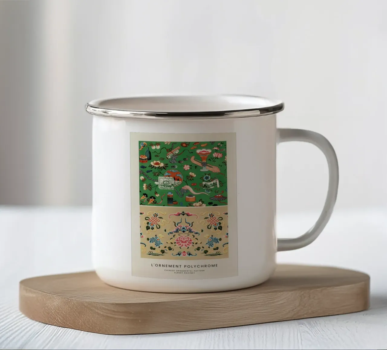 Racinet -  Chinese Ornamental Pattern III tazza in smalto da Vintage by JUNIQE