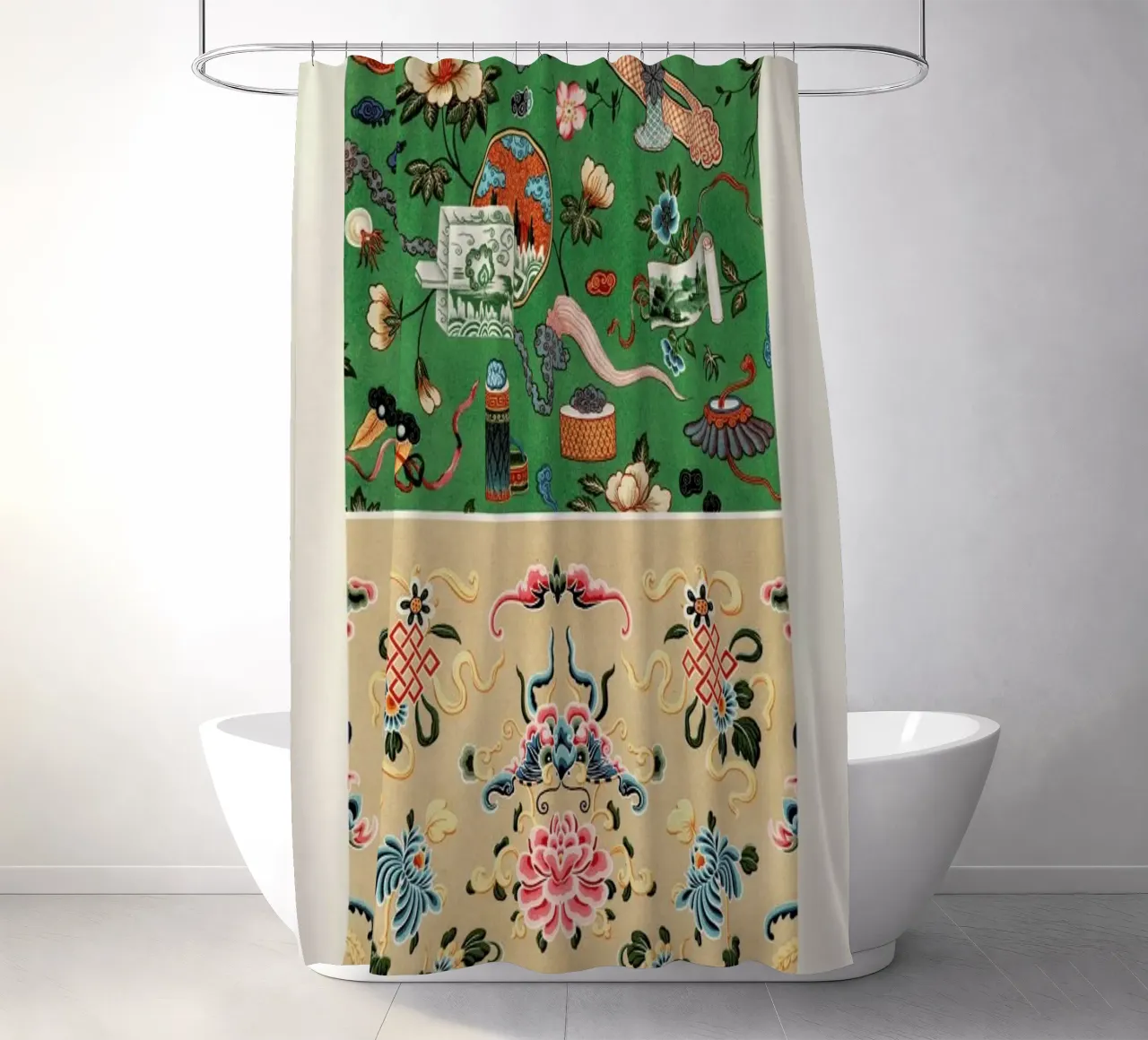 Racinet -  Chinese Ornamental Pattern III tenda da doccia da Vintage by JUNIQE