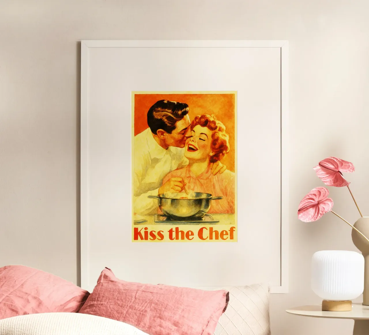 Coppia retrò bacia lo chef poster da pakazi
