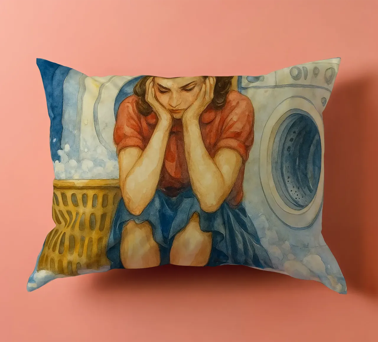 mujeres tristes enviar ayuda ahora en el baño cojín de pakazi