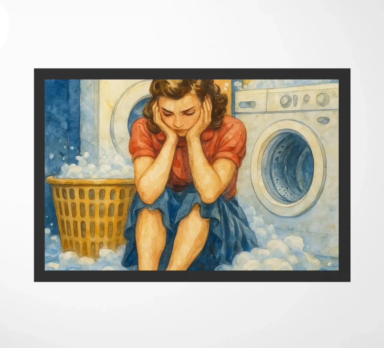 mujeres tristes enviar ayuda ahora en el baño felpudo de pakazi