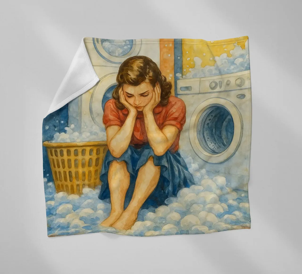 le donne tristi mandano aiuto ora in bagno coperta in pile da pakazi