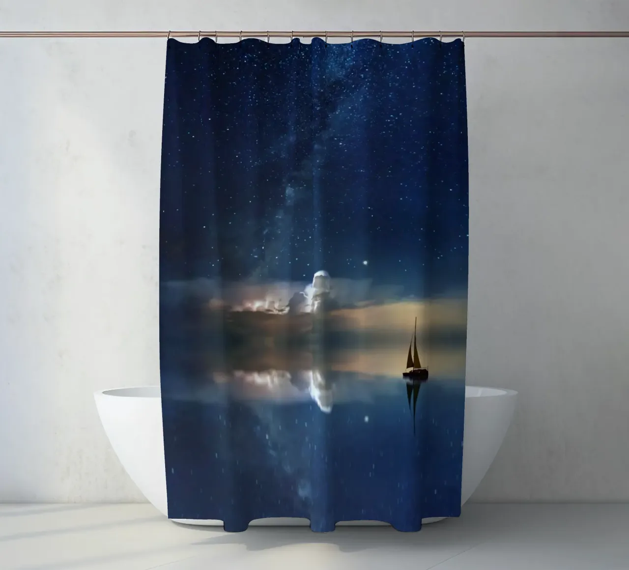 serenity tranquility shower curtain by space words