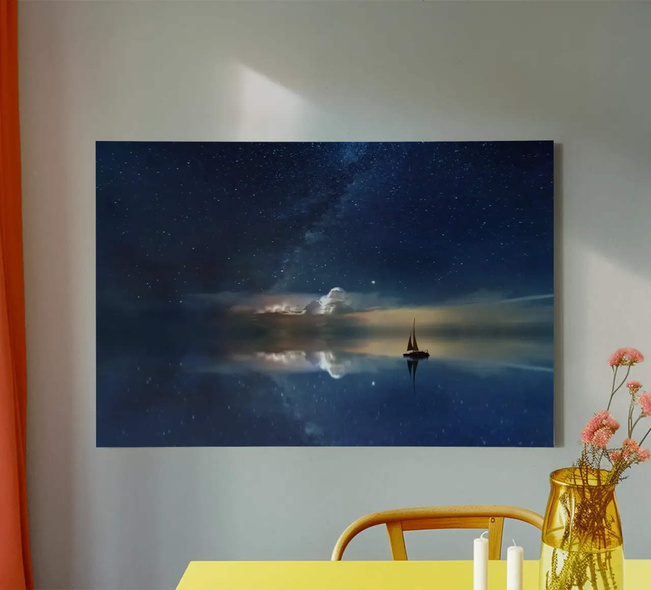 sereniteit rust canvas van space words