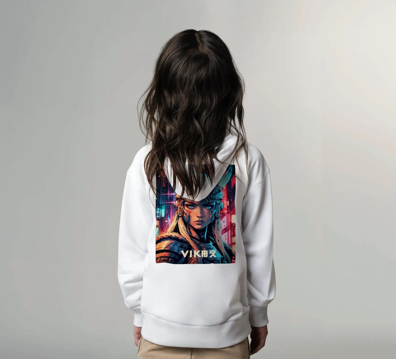 Cyberpunk Vikingkrijger kinder hoodie van LM2KONE