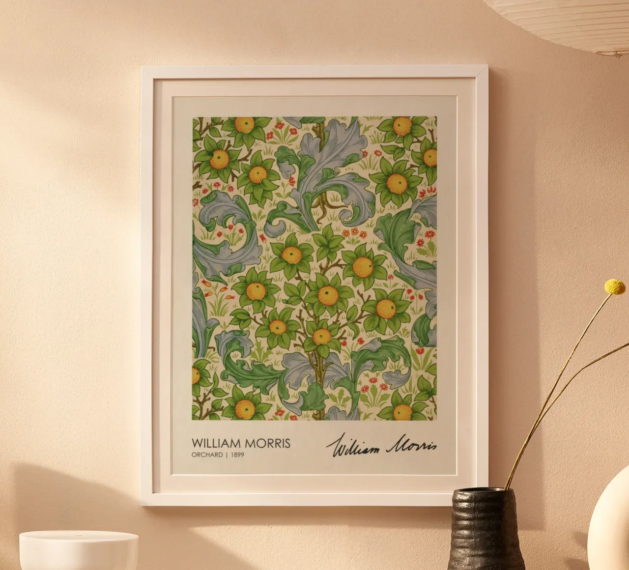 Orchard (1899), William Morris poster with plastic frame by Flower
