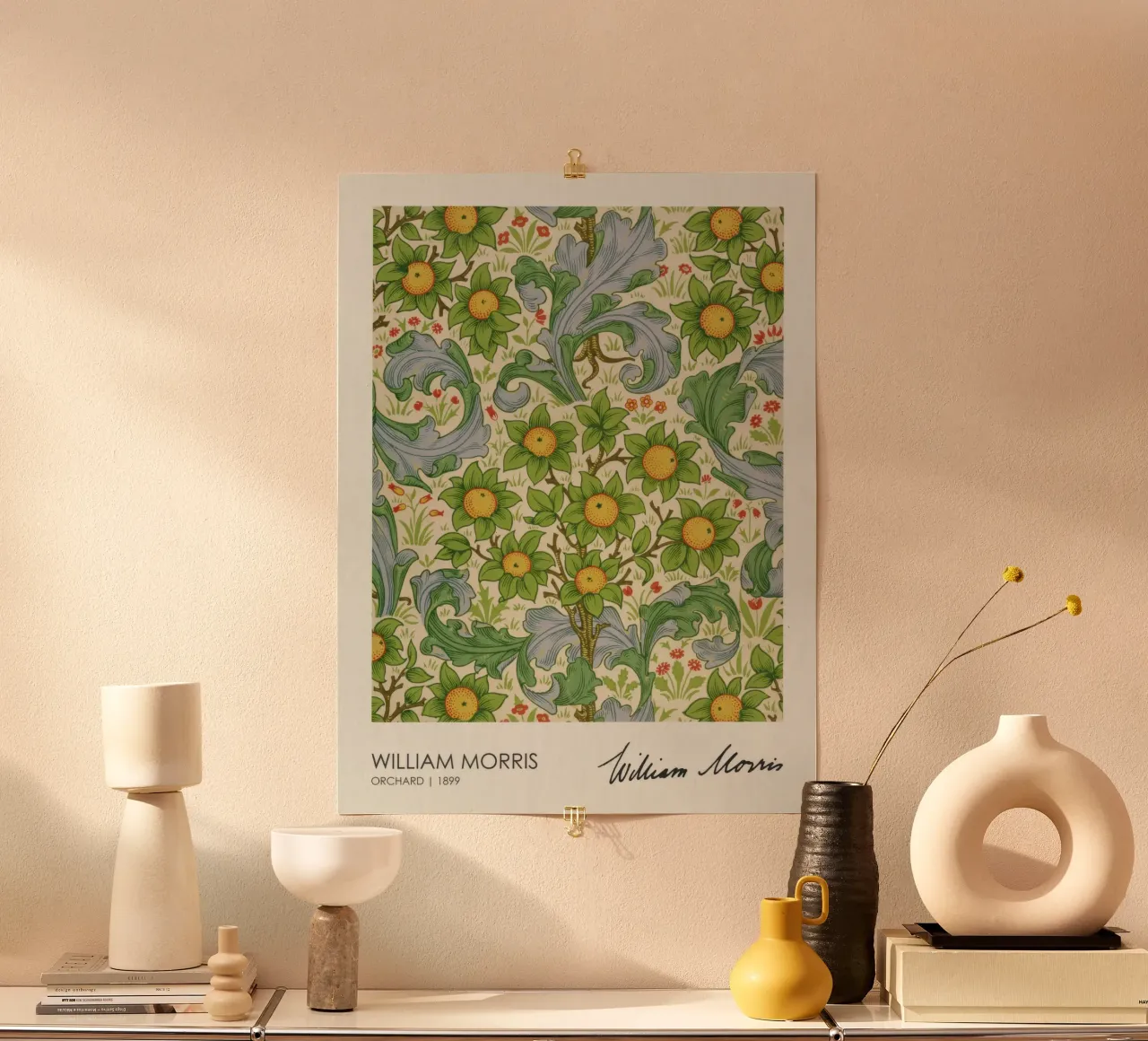 Orchard (1899), William Morris poster with plastic frame by Flower