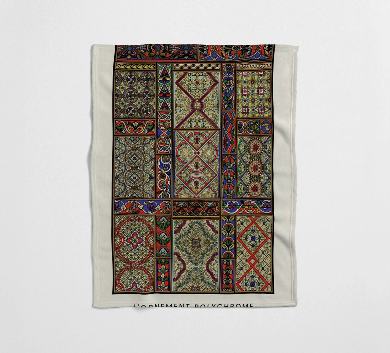 Racinet -  Medieval  Ornamental Pattern II fleece blanket by Vintage by JUNIQE