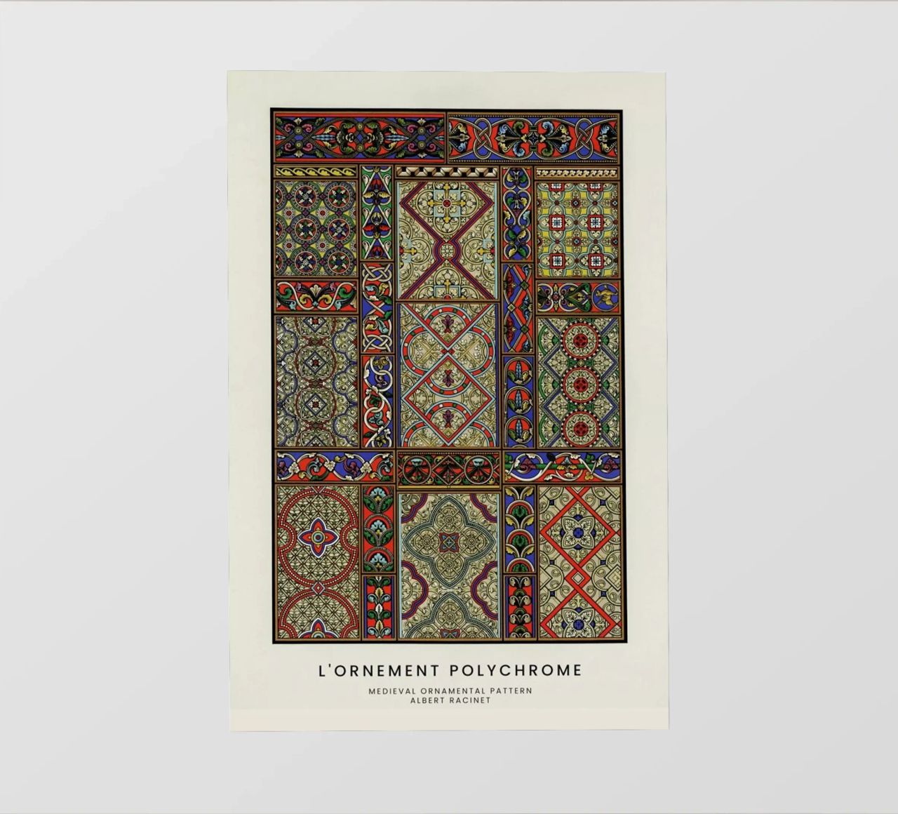 Racinet -  Medieval  Ornamental Pattern II lámina retroiluminada de Vintage by JUNIQE