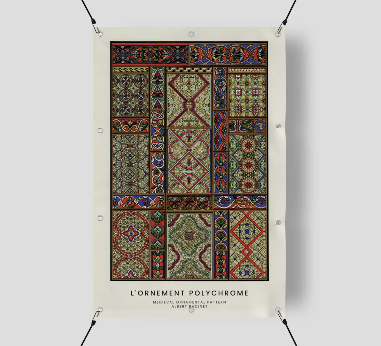 Racinet -  Medieval  Ornamental Pattern II telo in pvc da Vintage by JUNIQE