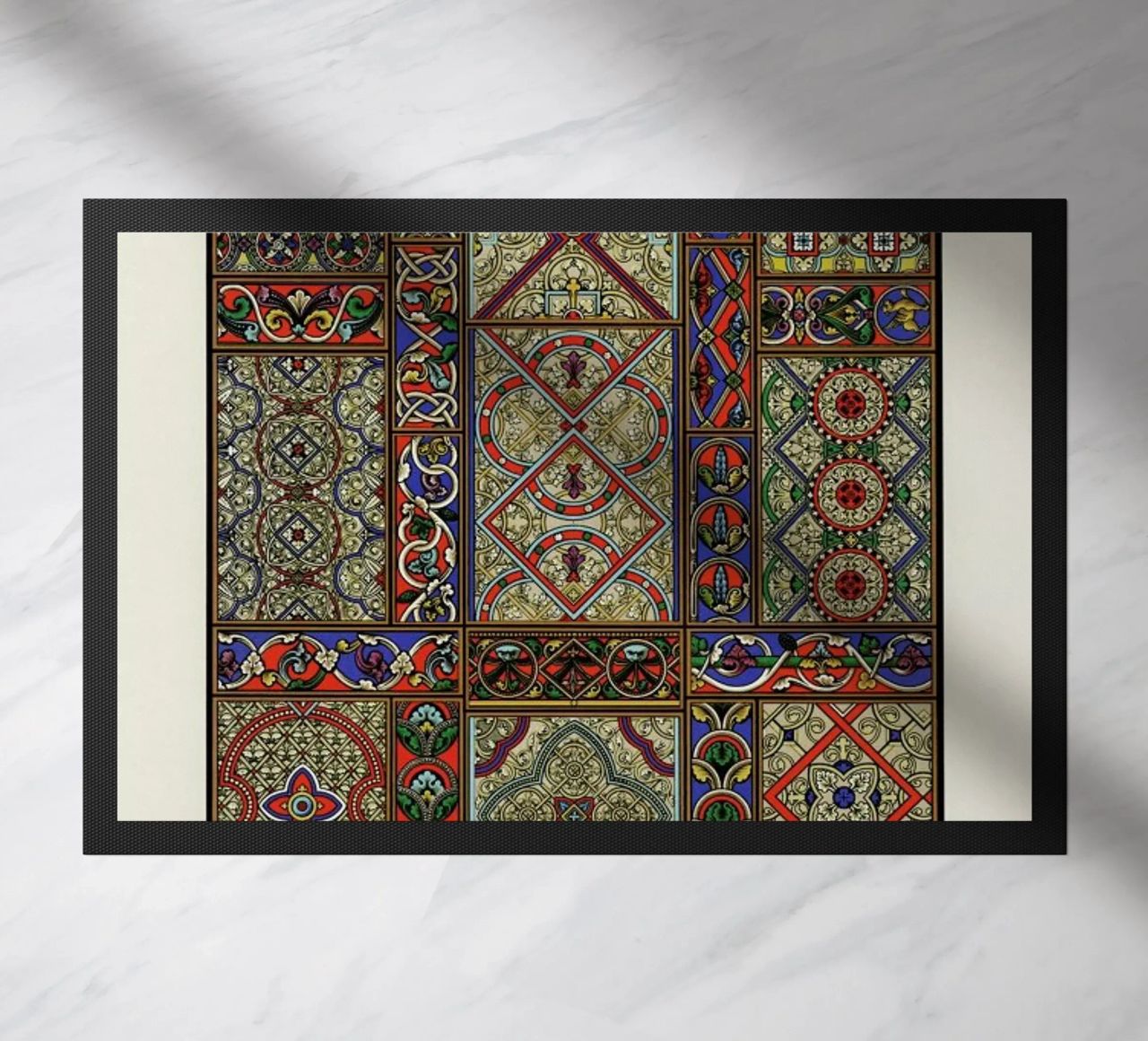 Racinet -  Medieval  Ornamental Pattern II felpudo de Vintage by JUNIQE